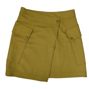 Massimo Dutti Utility Cargo Mini Skirt Safari Olive Military Green Size Small